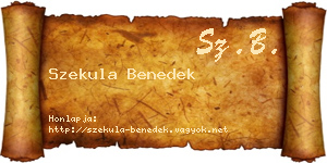 Szekula Benedek névjegykártya